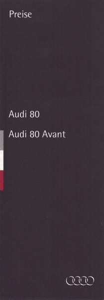 Audi 80 B 4 Preisliste 1.1994