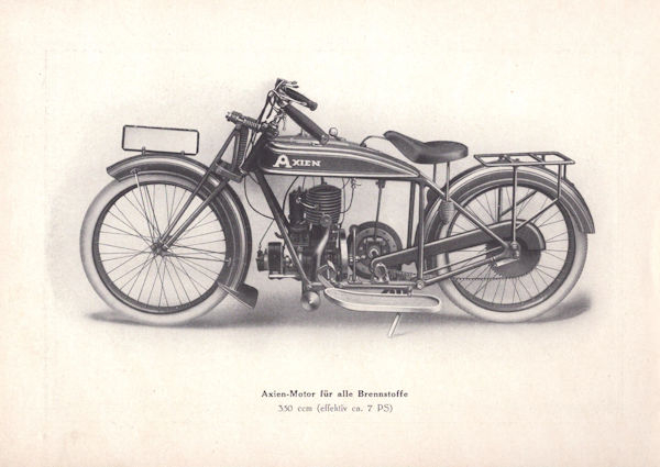 Axien Diesel Motorrad Bedienungsanleitung 1920er Jahre