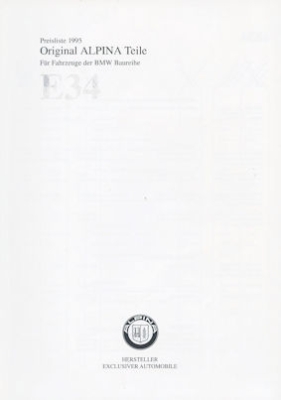 BMW Alpina E 34 Preisliste 1995