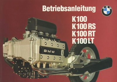 BMW K 100 owner`s manual 12.1987