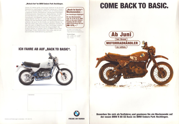 BMW R 80 GS Basic Prospekt 1996