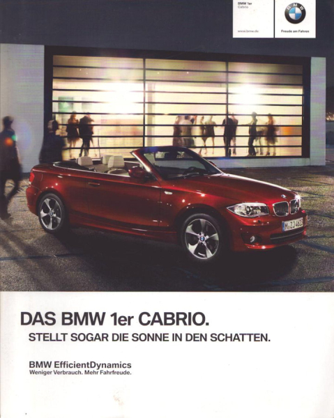 BMW 1er Cabrio E 88 Prospekt 2012
