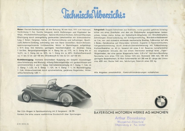 BMW 319 Prospekt 8.1935