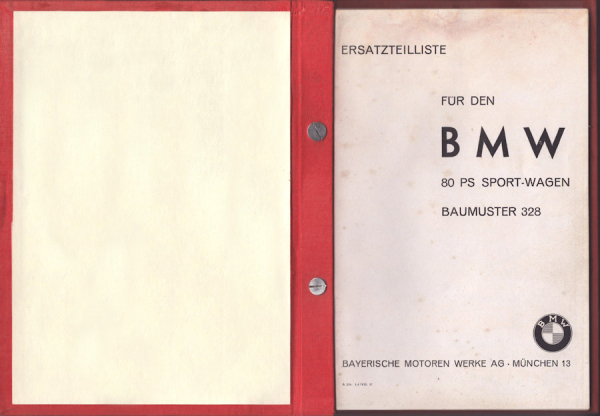 BMW 328 Ersatzteilliste 8.1937