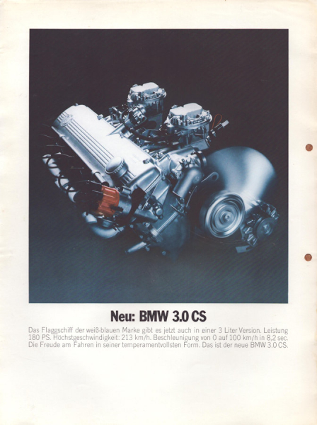 BMW 2800 CS Prospekt 1970