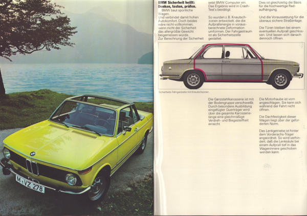 BMW 1602-2002 Cabrio Internes Prospekt ca. 1975