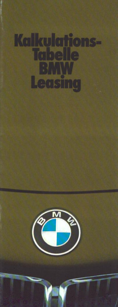 BMW Kalkulationstabelle Leasing 3.1979