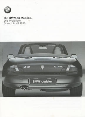 BMW Z 3 Preisliste 4.1999