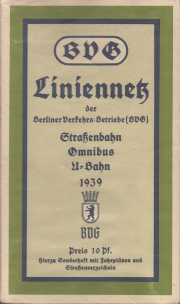 BVG Liniennetz Berlin 1939