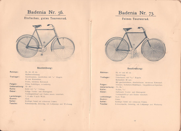 Badenia Fahrrad Programm 1902