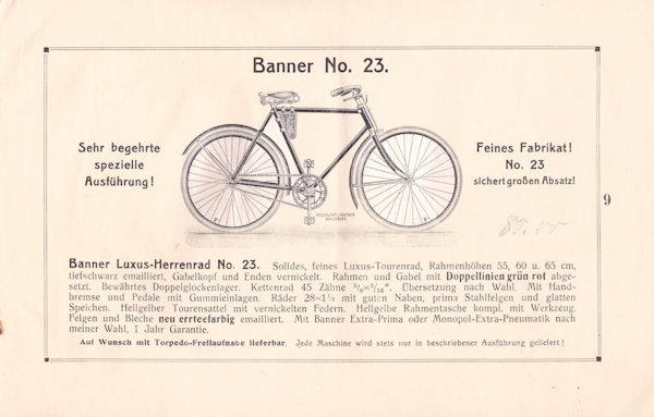 Banner Fahrrad Programm 1914