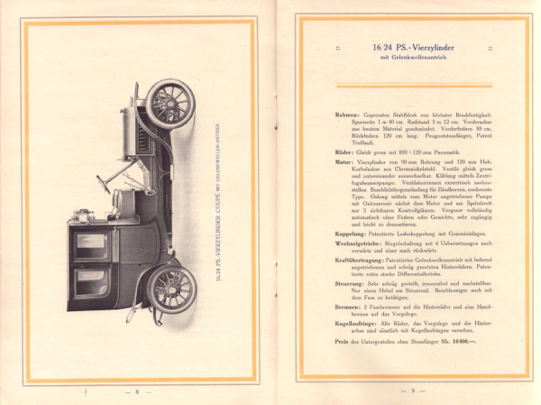 Beissbarth Automobile Prospekt ca. 1910