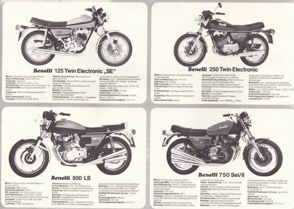 Benelli Programm ca. 1977