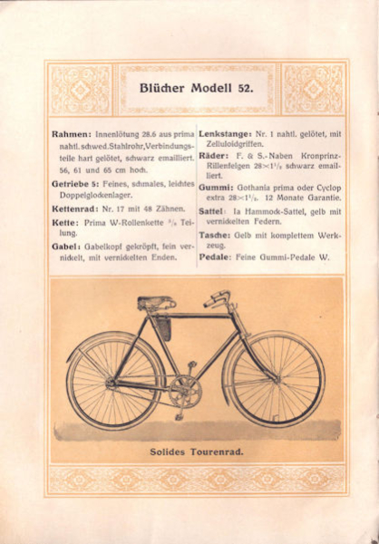 Prochnow & Bergemann Fahrrad Programm 1913