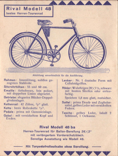 Blücher Fahrrad und Motorfahrrad Prospekt 1931