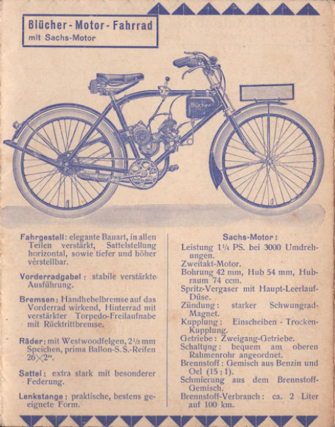 Blücher Fahrrad und Motorfahrrad Prospekt 1931