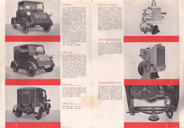 Bob Zugmaschinen Prospekt 1936-38