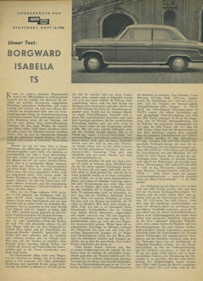 Borgward Isabella TS Tests 1956-1959