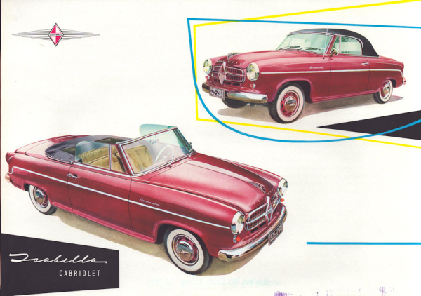 Borgward Isabella Cabriolet Prospekt ca. 1956