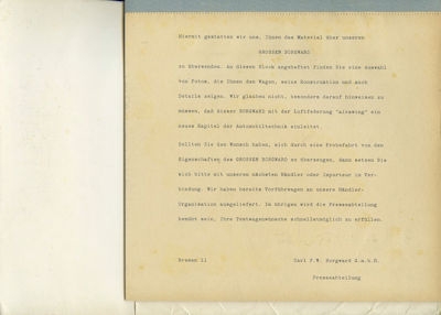 Borgward P 100 Pressemappe 9.1960