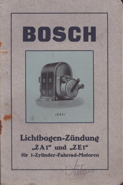 Bosch Lichtbogenzündung ZA 1 / ZE 1 12.1921