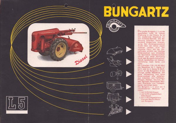 Bungartz Einachsschlepper L 5 Prospekt 1955