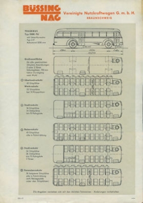 Büssing Bus 5000 TU Prospekt ca. 1950