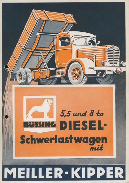 Büssing 5,5 und 8 to Diesel Schwerlastwagen Prospekt 1951