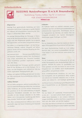 Büssing Bus TU Prospekt 9.1951