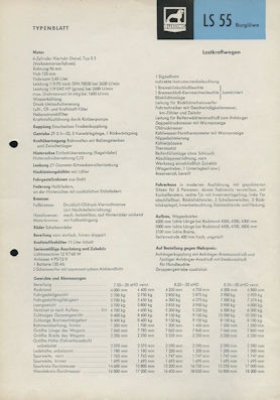 Büssing LS 55 Burglöwe brochure 9.1959