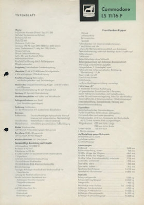 Büssing Commodore LS 11/16 Frontlenker-Kipper Prospekt 2.1963
