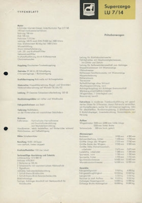 Büssing Supercargo LU 7/14 Pritschenwagen Prospekt 2.1963