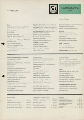 Büssing Commodore S Export Lkw Prospekt 11.1963