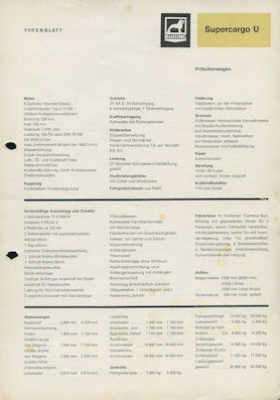 Büssing Supercargo U Pritschenwagen Prospekt 10.1963