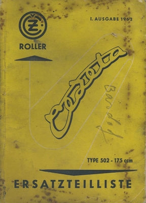 CZ Cezetta 175 Ersatzteilliste 1962