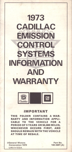 Cadillac Emission control system 1973