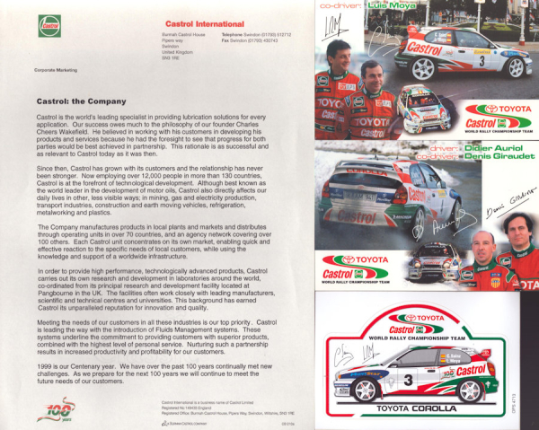 Castrol / Toyota Motorsport Information 1999