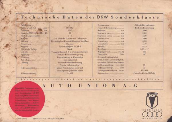 DKW Sonderklasse Prospekt 2.1937