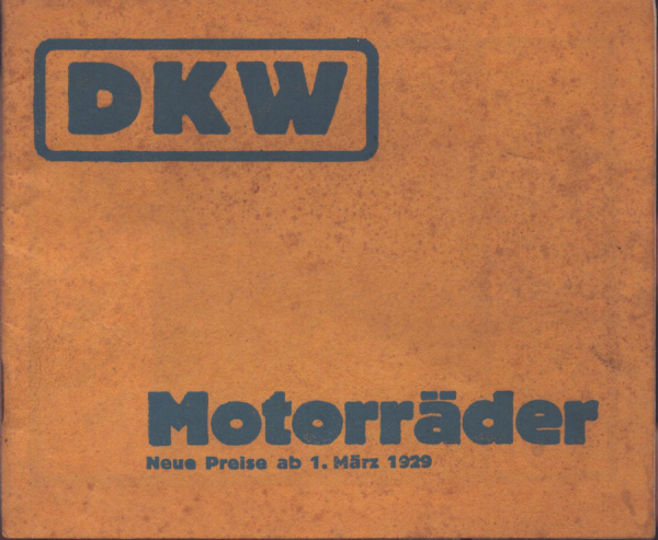 DKW Programm 1929