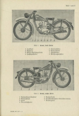 DKW RT 125 Bedienungsanleitung 1940-1941