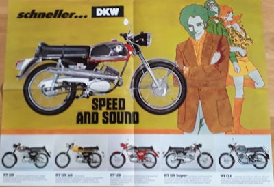 DKW motorcycle program ca. 1970