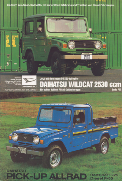 Daihatsu 5 Prospektblätter ca. 1982