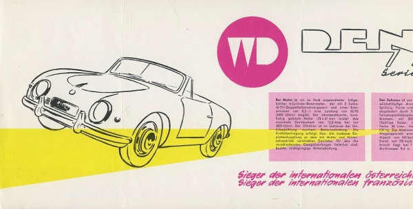 Denzel 1300 Cabrio und Coupé Prospekt 1957
