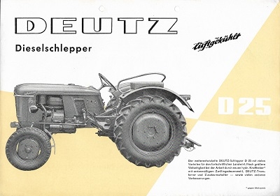 Deutz D 25 Dieselschlepper Prospekt 10.1960