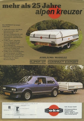 EKS Alpenkreuzer Faltcaravan Prospekt 1980er Jahre
