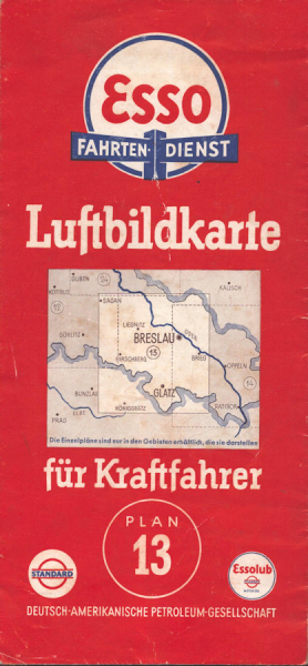 Esso Luftbildkarte Plan 13 Breslau 1930er Jahre