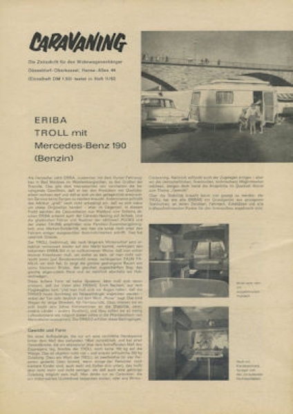 Eriba Wohnwagen Troll Test 1962