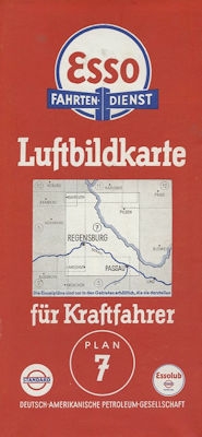 Esso Luftbildkarte Plan 7 Regensburg 1930er Jahre