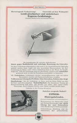 Express Fahrrad Programm 1920er Jahre