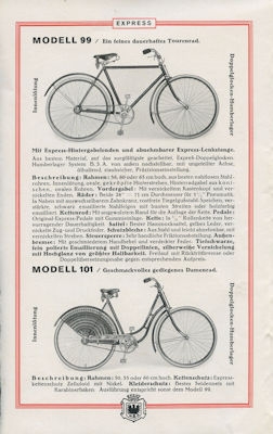 Express Fahrrad Programm 1920er Jahre